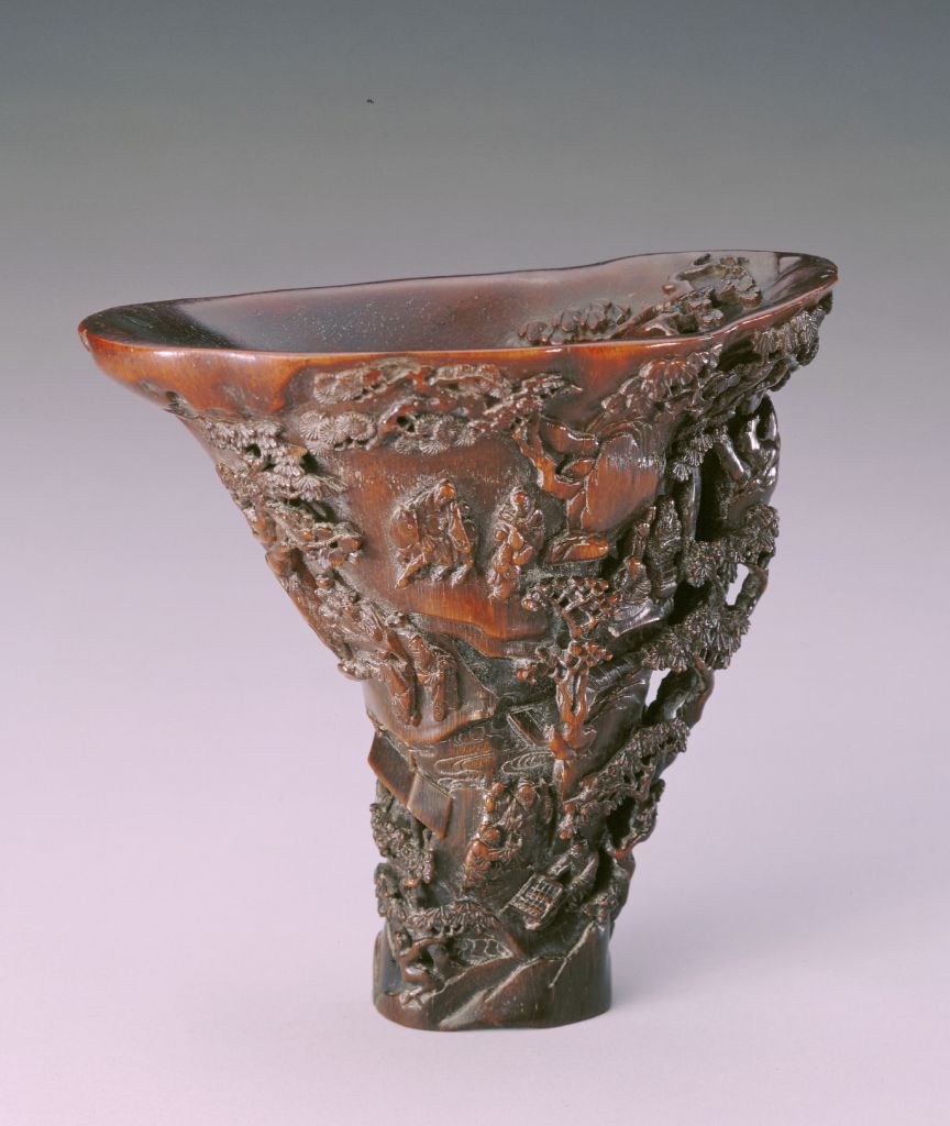 图片[2]-Rhinoceros Horn Carved Landscape Figure Cup-China Archive